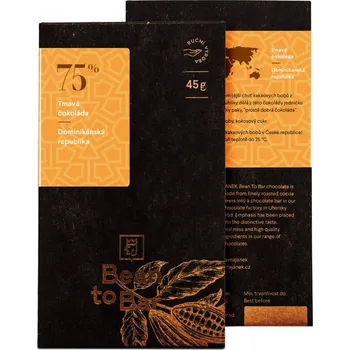 Čokoláda 75% Bean to bar hořká čokoláda – Dominikánská republika