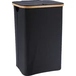 Kesper Koš na prádlo, černý s bambusovým rámem 41x33x51