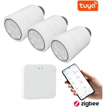 Hlavice pro radiátor Set 3+1 BOT Chytrá Zigbee/WiFi termostatická hlavice TH6 Tuya