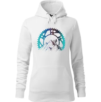 Dámská mikina DOBRÝ TRIKO Dámská mikina s potiskem Horská jízda Velikost dámské mikiny: M, Barva: Bílá