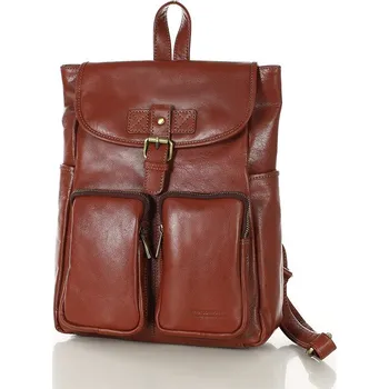 Městský batoh Dámský městský kožený batoh A4 retro styl Barva: Světle Hnědá
