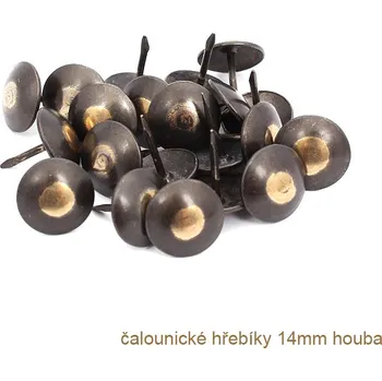 Hřebík Čalounické hřebíky průměr hlavy 11, 12, 14 a 15mm, 8 variant, balení 100ks Varianta: hlava průměr 14mm HOUBA