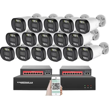 Kompletní kamerový systém IP 16 kamerový set s externím PoE XM-1613B-Ext. 4MPx, CZ menu