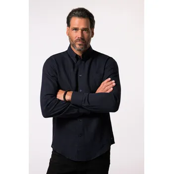 Pánská košile JP1880, Plus size JP1880 pruhovaná košile, dlouhé rukávy, límeček s knoflíky, Modern střih, do 8XL pro plnoštíhlé nadměrná velikost, 830906130-1907, modrý, 8XL, Plus size oblečení, Oblečení pro vysoké muže, Nadměrné velikosti, Oblečení pro plnoštíhlé.