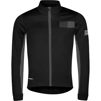 Cyklistická bunda FORCE Zimní bunda FORCE FROST softshell pánská, černo-šedá velikost M