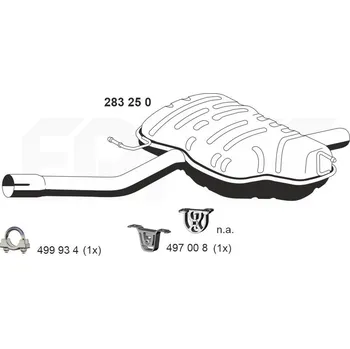 Tlumič výfuku Zadní tlumič výfuku ERNST 283250