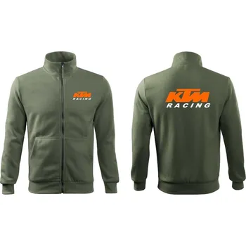 Pánská mikina MOTO TRIKA mikina na zip s motivem KTM Racing Khaki XXXL