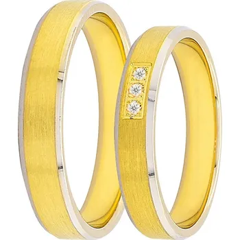 Prsten Zlaté snubní prsteny F1423-WYW-CZ