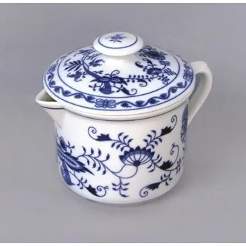 Stolování Cibulák Cibulák Hrnek Vařák velký s hubičkou a víčkem 0,90 l originální cibulákový porcelán Dubí, cibulový vzor, 0.9 l