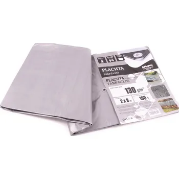 Krycí plachta Plachta zakrývací laminovaná s oky šedá 2x8m, 130g/m2