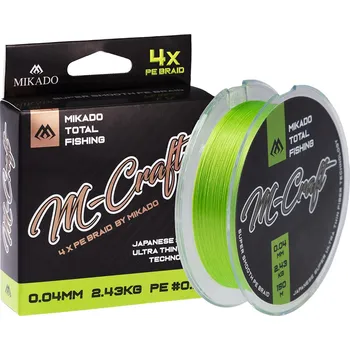 Mikado Pletená Šnůra M-Craft Braid Fluo Zelená 150m Délka: 150m, Nosnost: 3,83kg, Průměr: 0,06mm