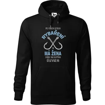 Pánská mikina DOBRÝ TRIKO Pánská mikina s potiskem Nejlepší úlovek Velikost pánské mikiny: 5XL, Barva: Černá