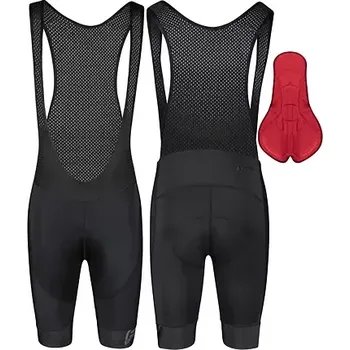 cyklistické kraťasy FORCE Pánské kraťasy Force BRIGHT Termo se šráky a vložkou, černá velikost XL