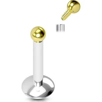 Piercing Piercing do brady, zlatá kulička (1,2 x 6 mm)