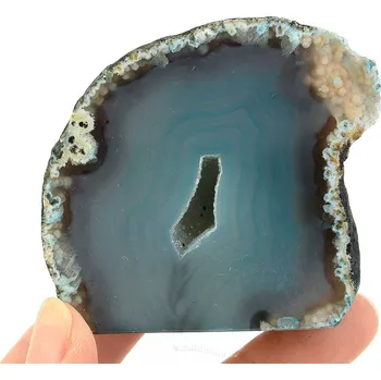 Přírodní kámen Modrý achát geoda s dutinou 199g (Brazílie)