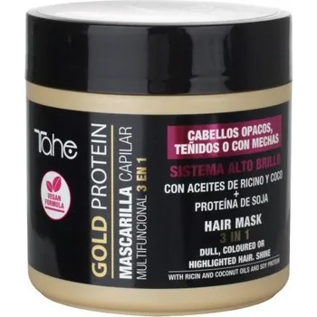 Vlasová regenerace TAHE Multifinkční maska 3 v 1 na barvené vlasy s Gold proteinem a UV filtrem (400 ml)