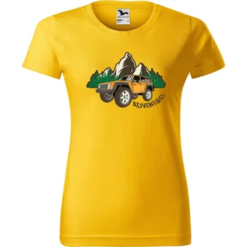 Dámské tričko DOBRÝ TRIKO Dámské tričko s potiskem Adventures Barva: Žlutá, Velikost: S
