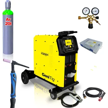 KOWAX GeniTig320 AC/DC LCD5 + Hořák TIG18 + Podvozek + Chladič + Redukční ventil + plná Tlaková láhev Argon