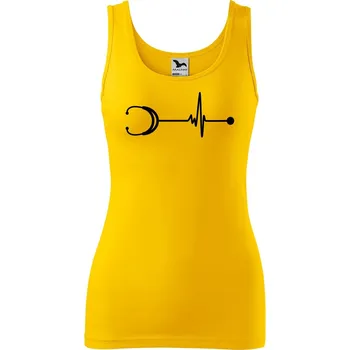 Dámské tričko DOBRÝ TRIKO Dámské tílko s potiskem Tep stetoskop Velikost: S, Barva: Žlutá