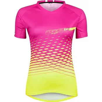 cyklistický dres FORCE Dres Force ANGLE dámský krátký rukáv, růžová/ fluo velikost XS
