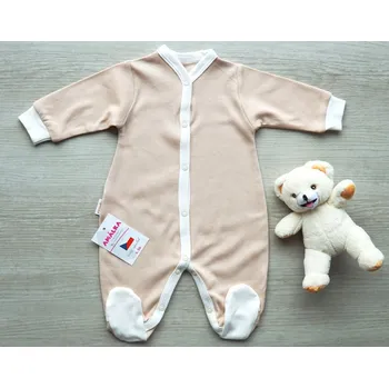 Kojenecký overall AMÁLKA Bavlněný, kojenecký overal, oříškový Velikost: 56