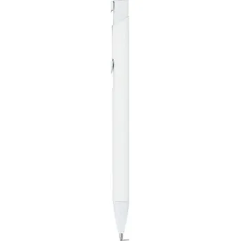CLINT. Kuličkové pero z recyklovaného hliníku (100% rAL) s pryžovou úpravou - Bílá, Firemní dárkové předměty s vlastním potiskem