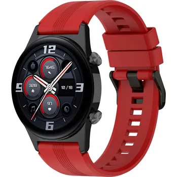 Příslušenství k chytrým hodinkám eses Silikonový řemínek s proužkem - Červený, 22 mm