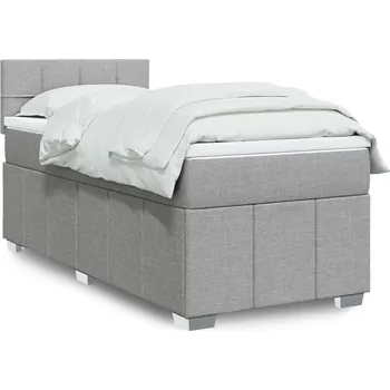Postel vidaXL Box spring postel s matrací 80x200 cm textil [3289198] Barva: světle šedá