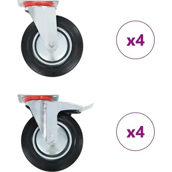 zvedák vidaXL 8 ks otočná kolečka 200 mm [278031]