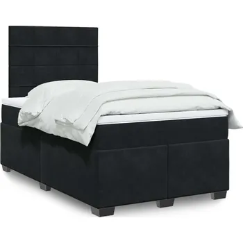 Ložnice vidaXL Box spring postel s matrací 120 x 200 cm samet [3290882] Barva: Černá