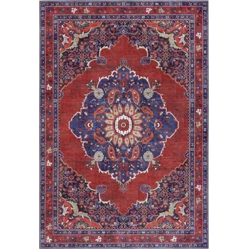 Koberec Koberec do obýváku 200x290cm, červeno-modrý, s plochou vazbou