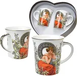 Home elements Přátelská souprava Alfons Mucha v srdci - 2x hrnek Topaz 300 ml