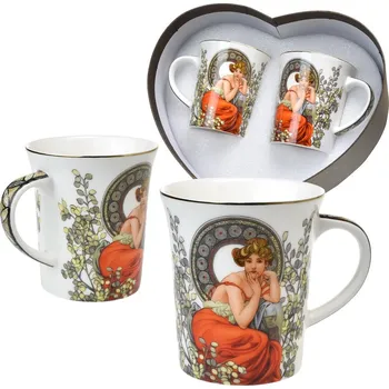Home elements Přátelská souprava Alfons Mucha v srdci - 2x hrnek Topaz 300 ml