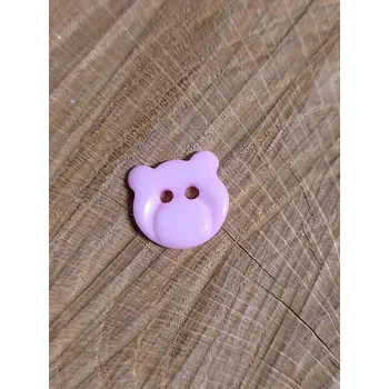 Knoflík Knoflík hlavička medvídek barva růžová
