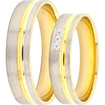 Prsten Zlaté snubní prsteny D1444-WYW-CZ