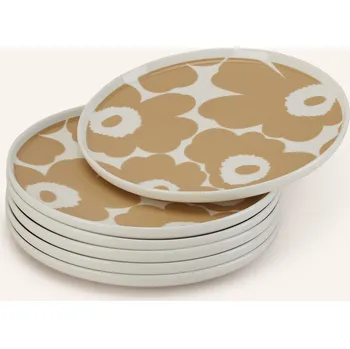 Talíř Marimekko Sada 6 Dezertních Talířů Oiva/Unikko, krémová / béžová