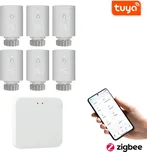 SET 6+1 BOT Chytrá Zigbee/WiFi termostatická hlavice TH5 Tuya + gateway
