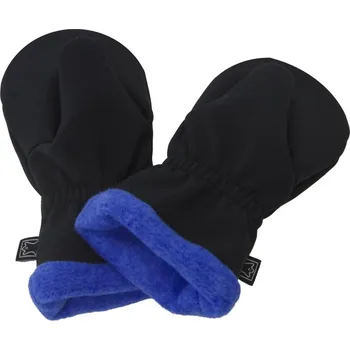 Rukavice Dětské rukavice Fantom SOFTSHELL s fleece podšívkou černé s modrou podšívkou Velikost: 4
