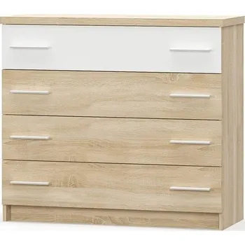 Komoda Komoda zásuvková MARKOS dub sonoma/bílá