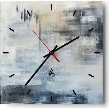 Hodiny Velké nástěnné hodiny 40x40 cm Umělecké skleněné hodiny Čtvercové Tiché