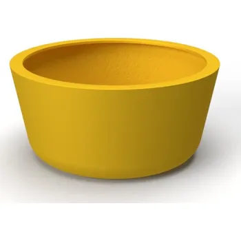 Květináč Květináč BASE XL, sklolaminát, výška 60 cm, žlutá