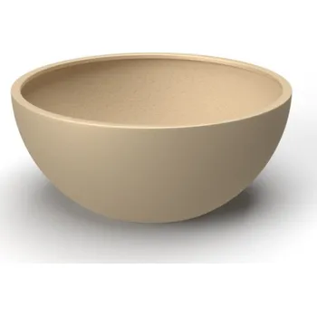 Květináč Květináč BOWL LOW XL, sklolaminát, výška 40 cm, krémová