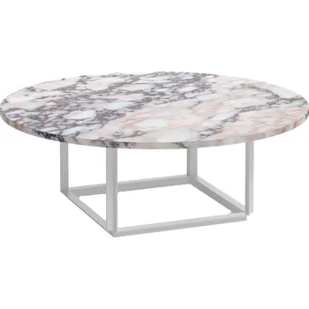 Konferenční stolek NEW WORKS Konferenční stolek Florence Ø90, White / White Viola Marble