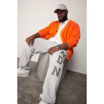 Pánské kalhoty STHUGE, Plus size STHUGE teplákové kalhoty, elastický pas, zúžený volný střih, do 8XL pro plnoštíhlé nadměrná velikost, 831788123-1455, šedý, 6XL, Plus size oblečení, Oblečení pro vysoké muže, Nadměrné velikosti, Oblečení pro plnoštíhlé.