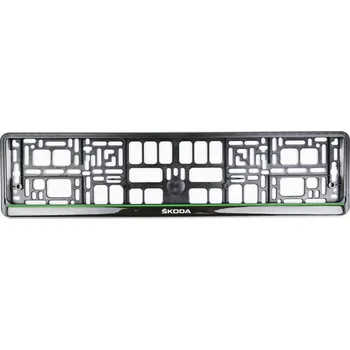 Držák SPZ Podložka pod SPZ Škoda premium - černá lesklá (2ks)