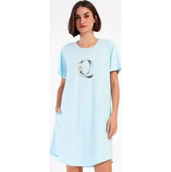 Dámské šaty Dámské domácí šaty s krátkým rukávem Vienetta Secret Queen šedá 4XL