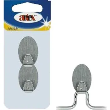 Nábytkové kování Háček samolepicí ovál nerez (2ks)