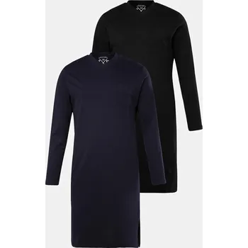 Dámská noční košile JP1880, Plus size Noční košile, kolekce domácí módy, dvojbalení, dlouhé rukávy, do velikosti 8XL pro plnoštíhlé nadměrná velikost, 828350100-1454, černý, 5XL, Plus size oblečení, Oblečení pro vysoké muže, Nadměrné velikosti, Oblečení pro plnoštíhlé.