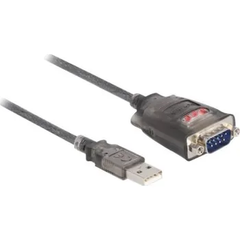 USB hub Delock - Sériový adaptér - USB 2.0 - RS-232 x 1 - černá, průhledná (61400)