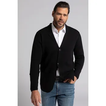 JP1880, Plus size Úpletové sako FLEXNAMIC®, Milano úplet, klopový límec, do 8 XL pro plnoštíhlé nadměrná velikost, 782666130-1456, černý, 7XL, Plus size oblečení, Oblečení pro vysoké muže, Nadměrné velikosti, Oblečení pro plnoštíhlé.